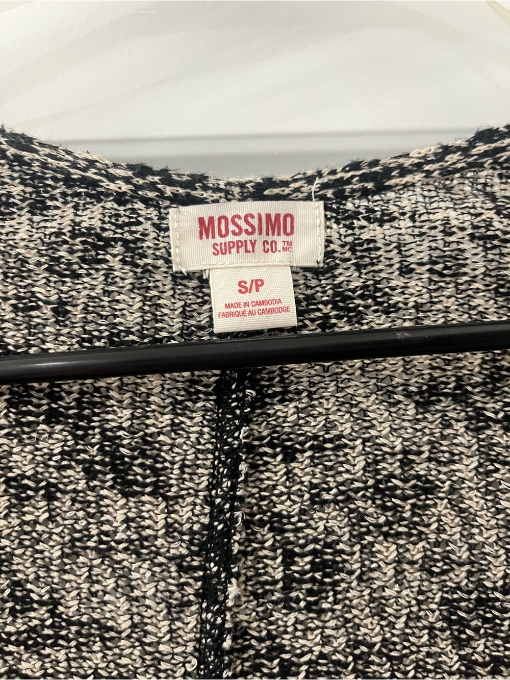 Mossimo Supply Co. Black and White Marled Knit Top